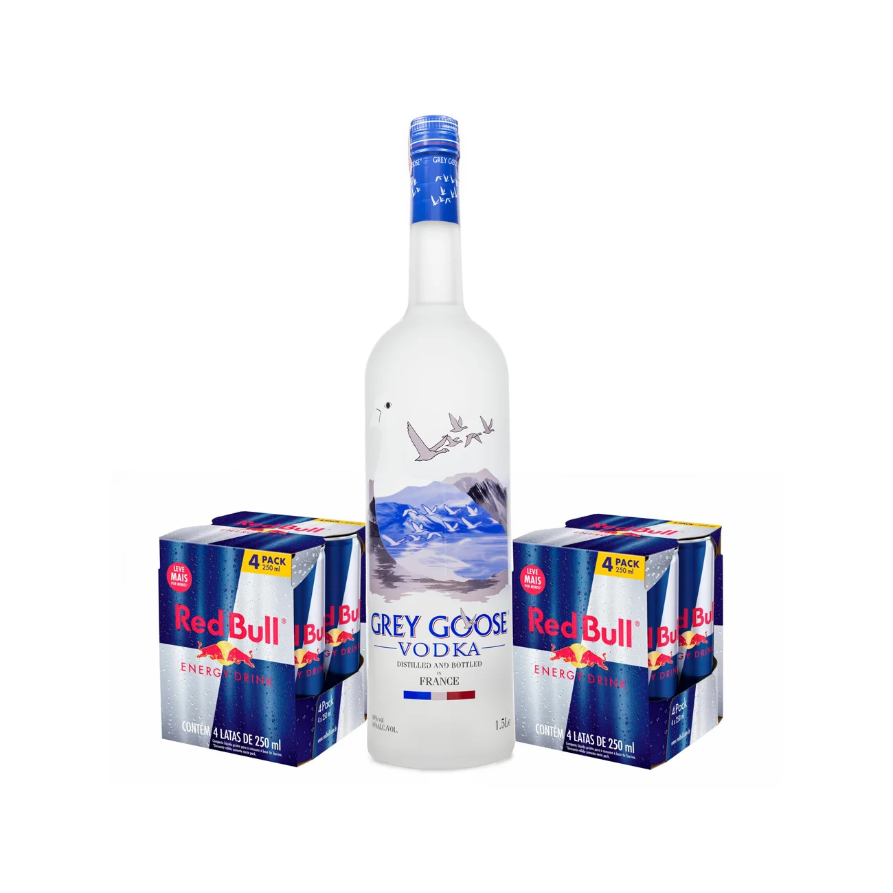 Combo Vodka Grey Goose Magnum 1,5L + 8 Energéticos Red Bull 250ml