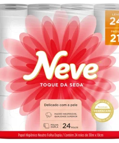 Papel Higiênico Folha Dupla Neutro Neve Toque da Seda 30m Pacote Leve 24 Pague 21 Unidades