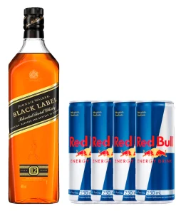 Combo 1 Whisky Black Label + 4 Energético Red Bull